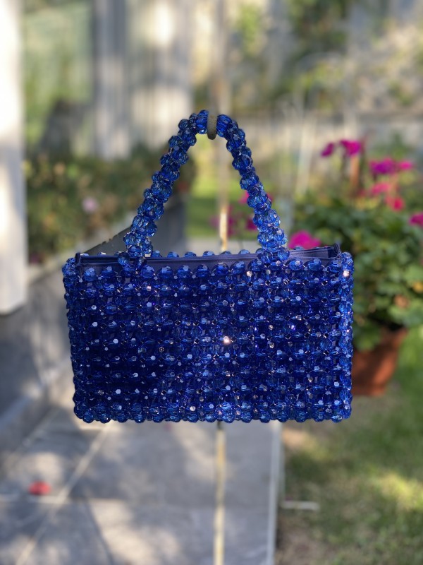Mavi Boncuklu çanta